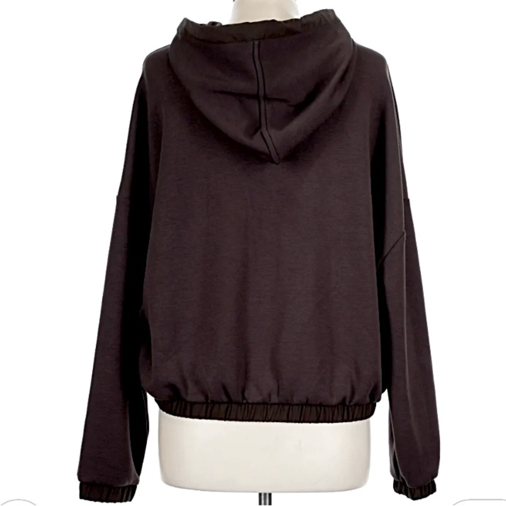 Rae Mode Modal Scuba Pocket Hoodie Jacket Black size Large - Picture 3 of 7